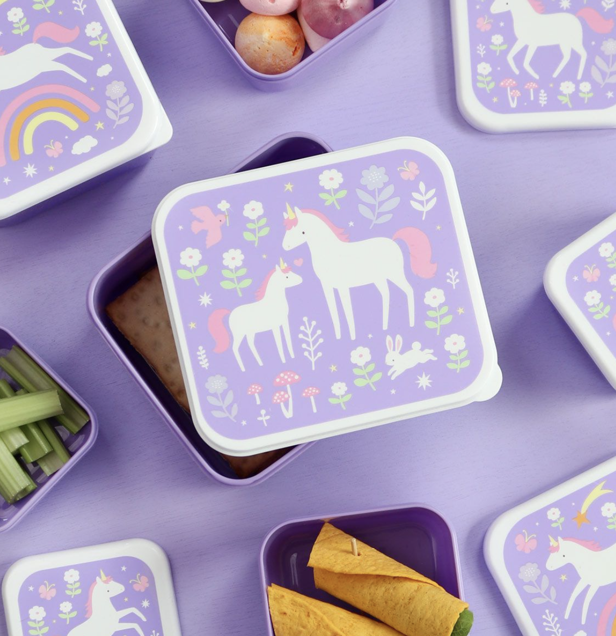 A Lovely Little Company Brotzeitbox Set von 4 - Einhorn A Lovely Little Company Brotzeitbox Set von 4 - Einhorn