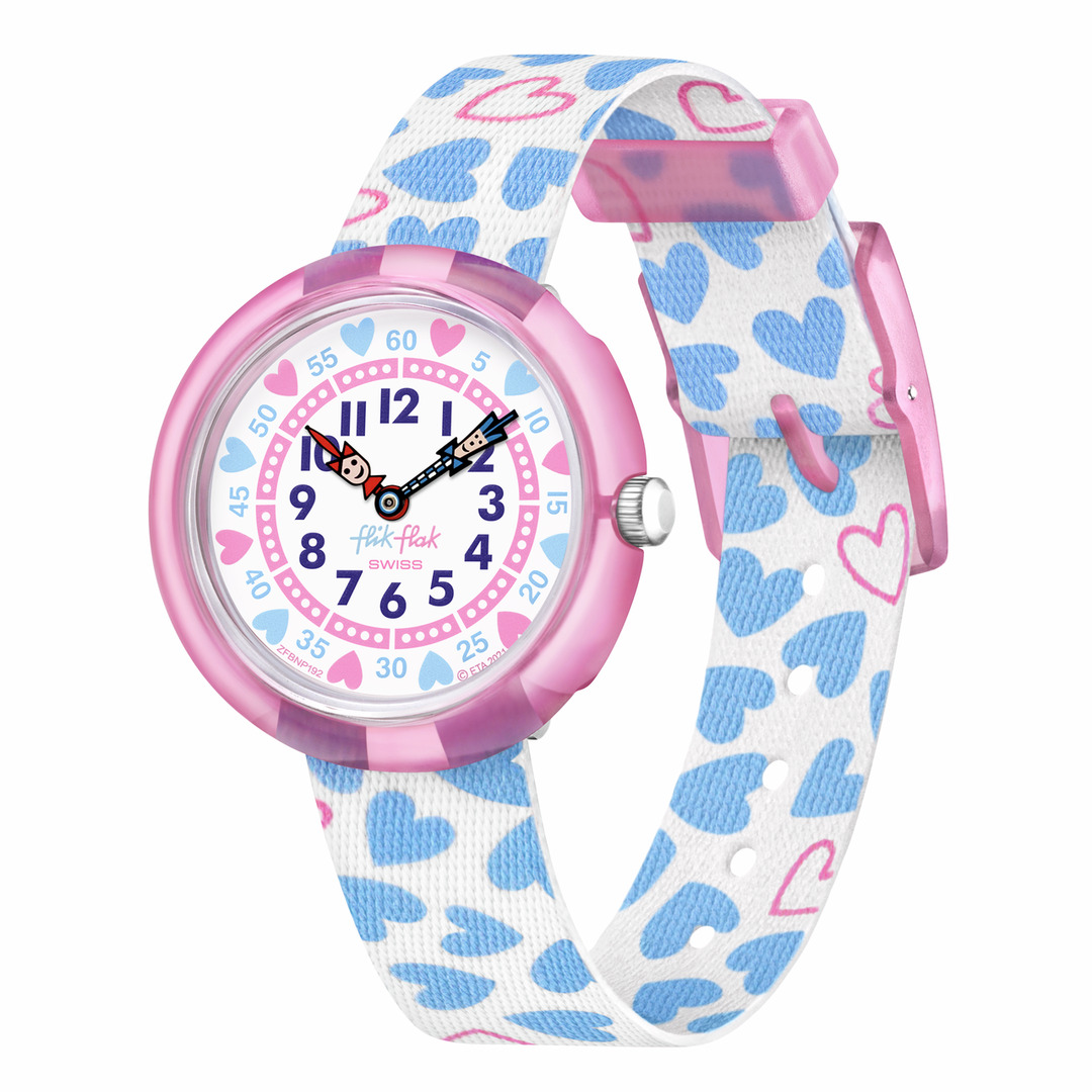 GetProductPicture Flik Flak Uhr Kinderuhr - Color Crush - Blaue Herzen