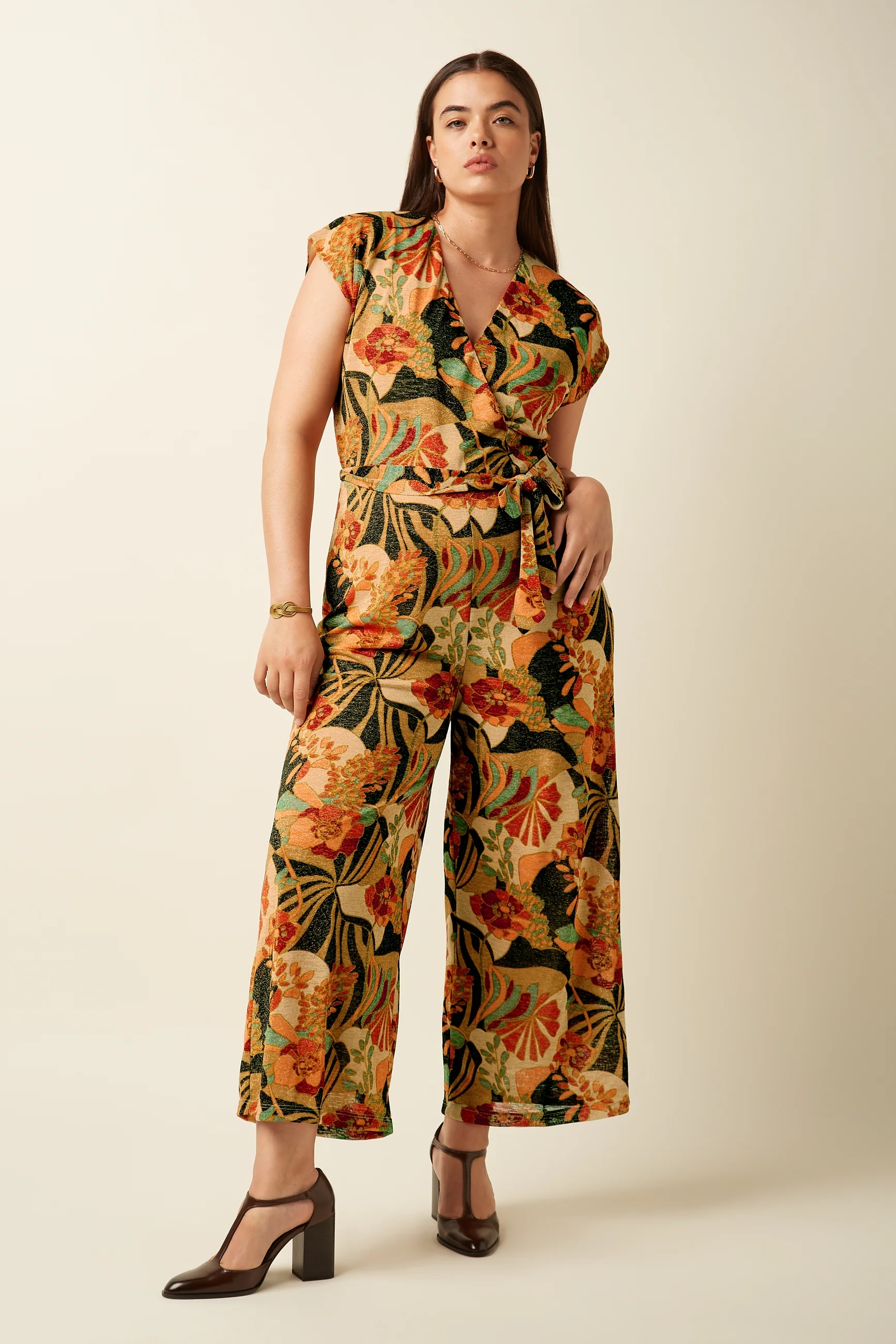 King Louie Mary Jumpsuit Dazz mit Retroprint mit Blumenmuster