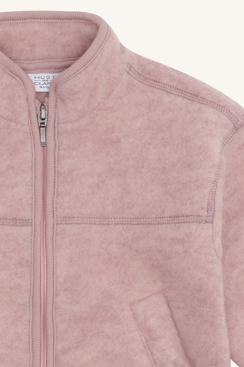 Hust & Claire Emi Wolle Fleece Zip Jacke in Pale Mauve Rosa Hust & Claire Emi Wolle Fleece Zip Jacke in Pale Mauve Rosa