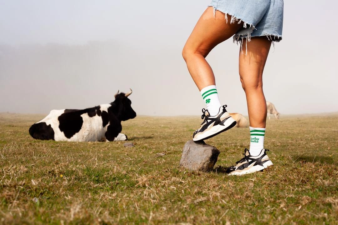Pegada Sport Socken in Weiß & Grün - LUCKY