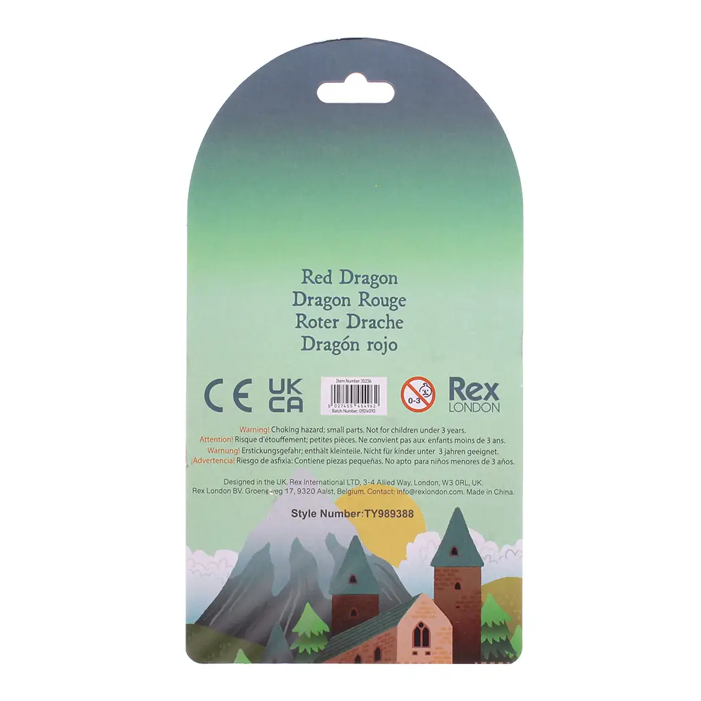 REX LONDON Red Dragon - Quetschspielzeug - Roter Drache