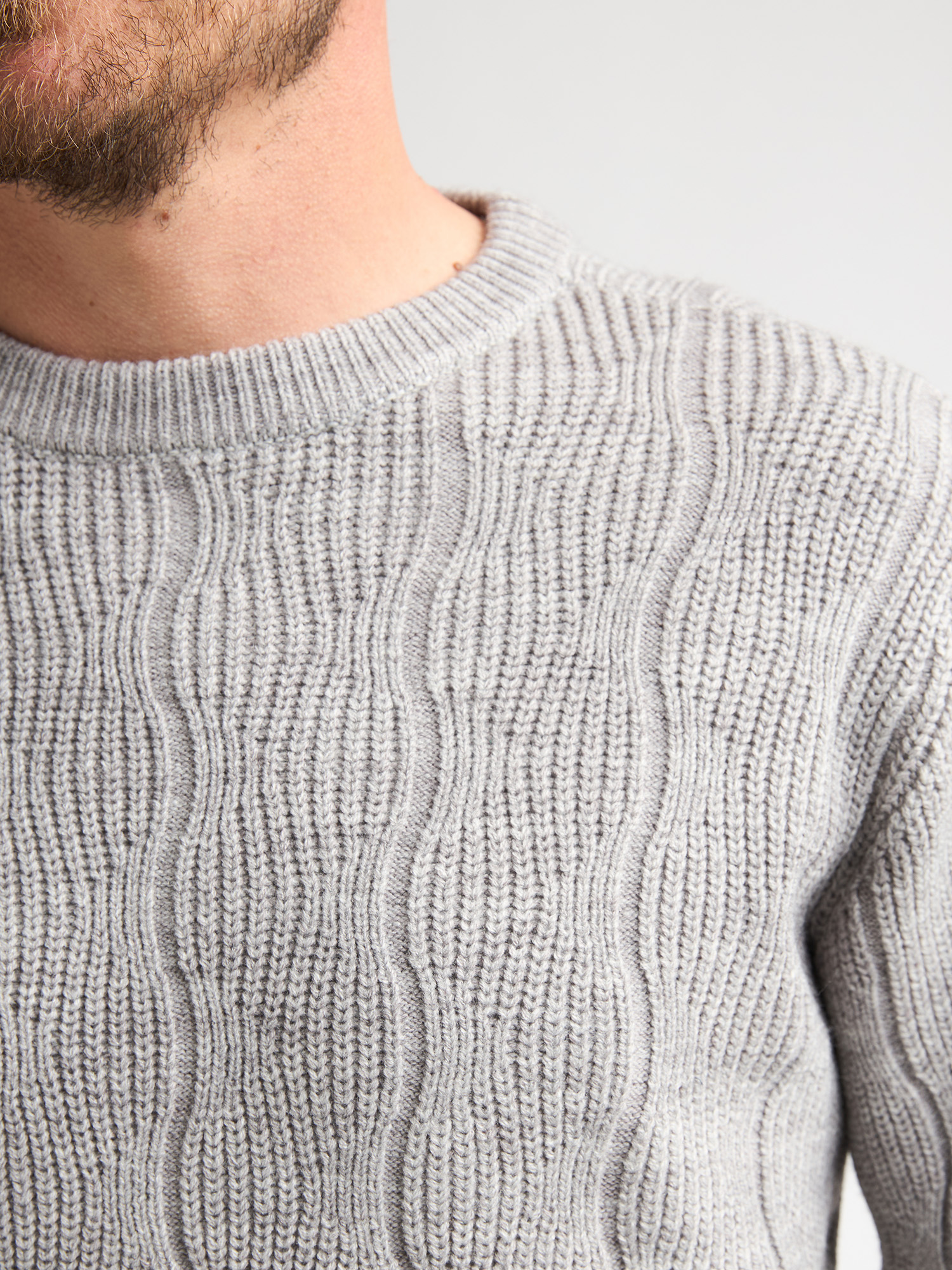 Petrol Industries Herren melierter rundhals Pullover Steelstone in Grau