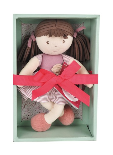 8565026 Tikiri Bonikka Puppe Lil Brook - Brunette mit rosa Kleid - Klein - 25 cm