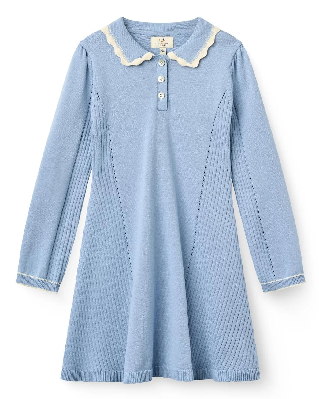 Copenhagen Colors Peplum Strickkleid in Endless Blau Copenhagen Colors Peplum Strickkleid in Endless Blau