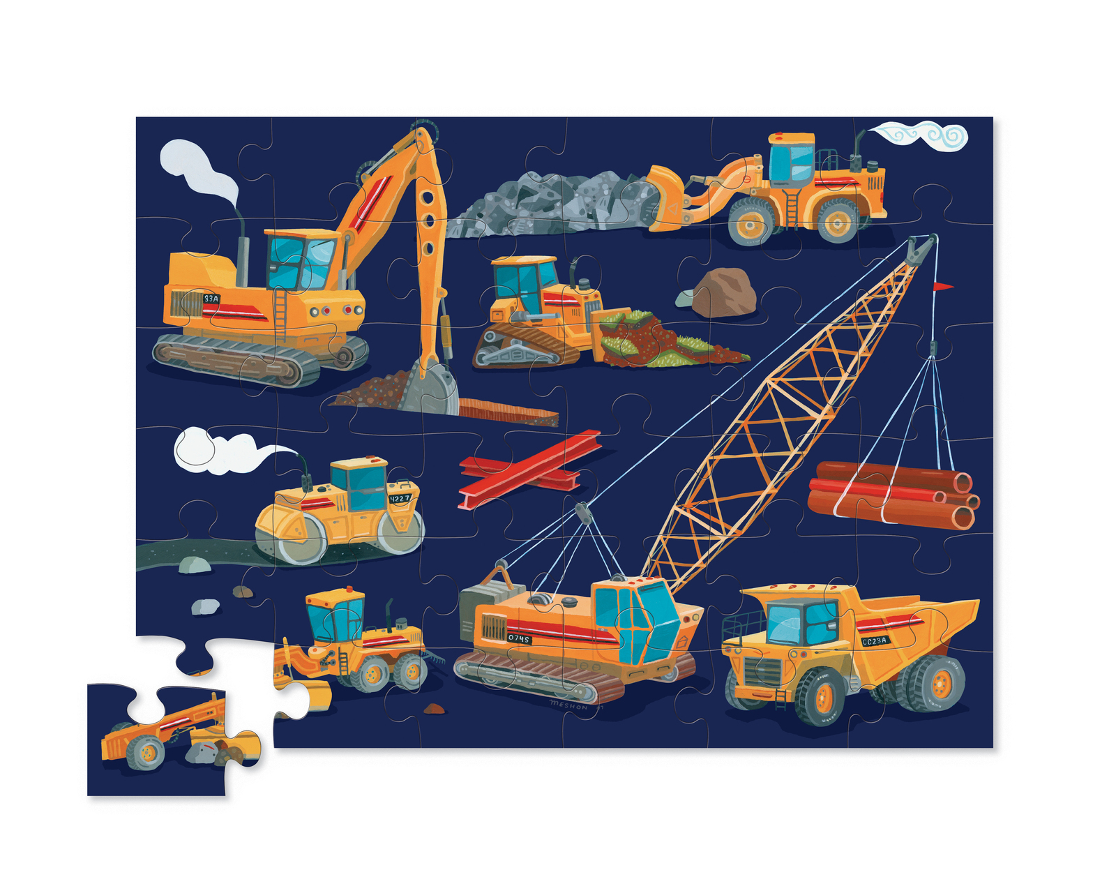 Crocodile Creek Puzzle - Construction Zone - Baustelle Kipper - 36 Teile Crocodile Creek Puzzle - Construction Zone - Baustelle Kipper - 36 Teile