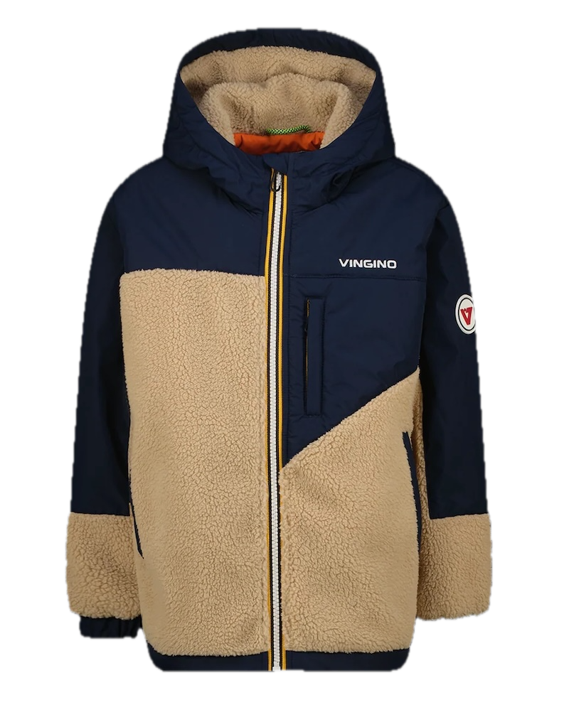 Vingino Tayaw Jungs Teddy Winterjacke Materialmix in Dunkelblau & Beige Vingino Tayaw Jungs Teddy Winterjacke Materialmix in Dunkelblau & Beige
