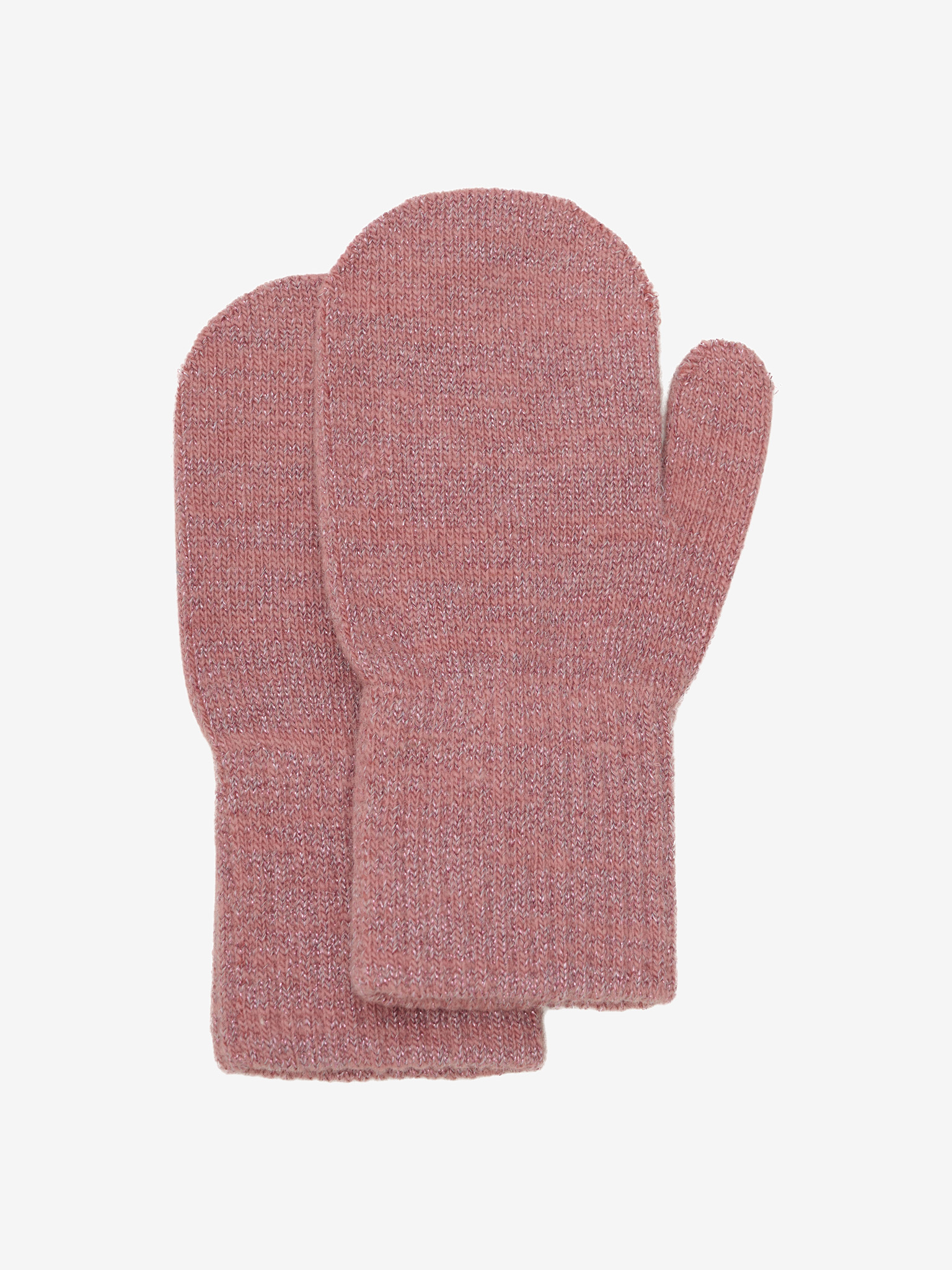 CeLaVi Woll-Fäustlinge Magic 2er Pack in Brick Dust - Rosa und Sand mit Rosa Herzen
