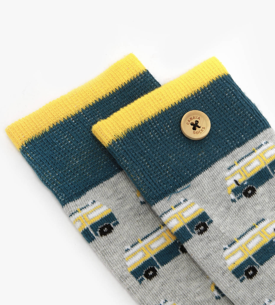 Cabaia Herren Socken - BEN & BIGGIE in Grau - Bus - SALE