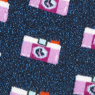 Cabaia Damen Socken - DOROTHE & ETIENNE - Glitzer mit Kameras - SALE
