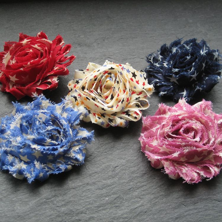 STERNE-BLU-TEN-HAARE-und-MODE Wowzers Blütenclips - Shabby Chic für Haare & Kleidung - Sterne