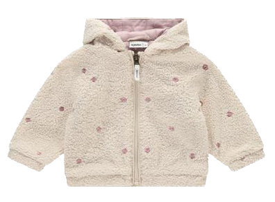 Babyface Baby Mädchen Teddyjacke in Creme Rosa Gepunktet