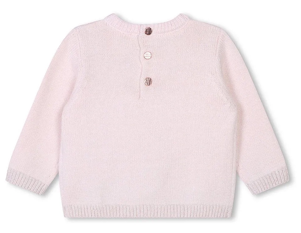Carrement Beau Strickpulli in Rosa mit Blumen Strickerei - SALE
