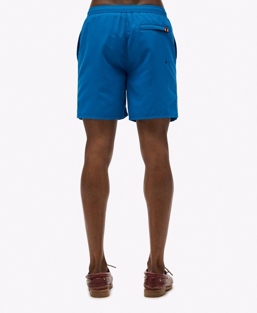 Superdry Herren Premium EMB 17 Badeshorts mit Stickerei in Twilight Blue - Blau