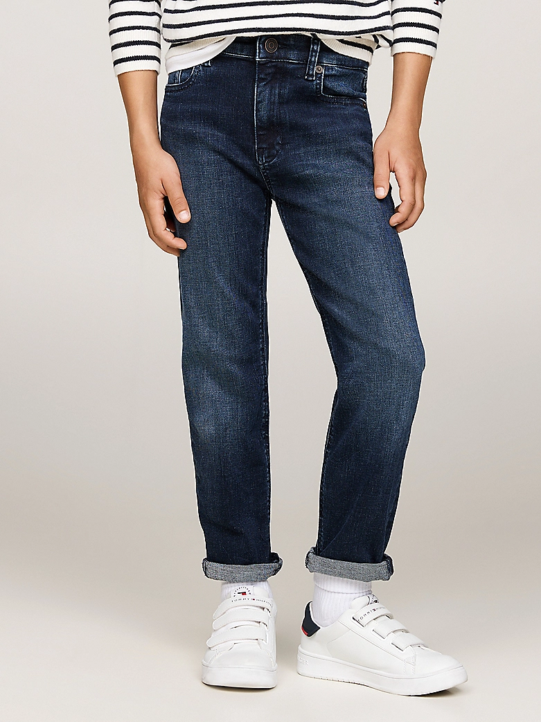 Tommy Hilfiger Jungs Skater Straight Leg Jeans Black Blue Wash Denim 