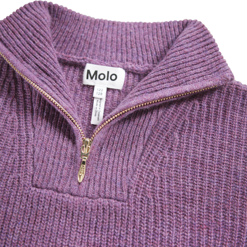 Molo Gretta Henley Pullover mit Zipper Kragen in Purple Ray Lila - SALE