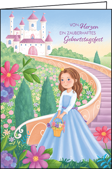 Edition Gollong Grußkarte zum Geburtstag - Prinzessin - von Herzen ein zauberhaftes Geburtstagsfest