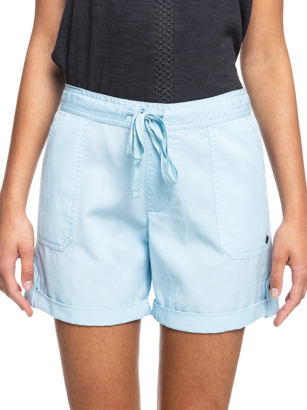 erjns03389_roxy-w_bzq0_frt1 Roxy Life Is Sweeter - Lyocell Shorts - Kurze Hose in Hellblau