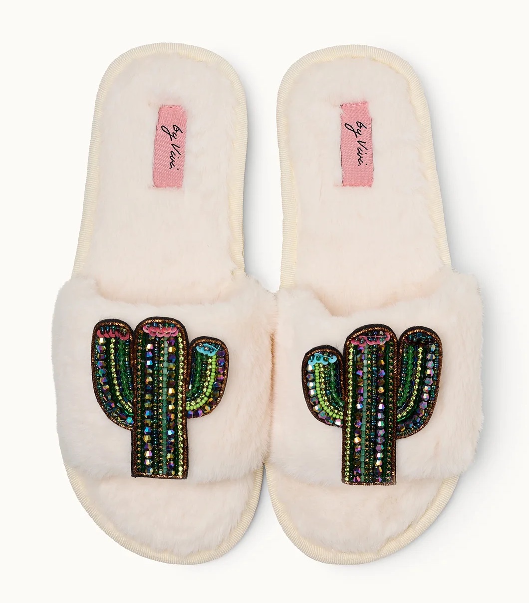 By Vivi Brosche-Set für Slipper oder Mode in Grün - Kaktus