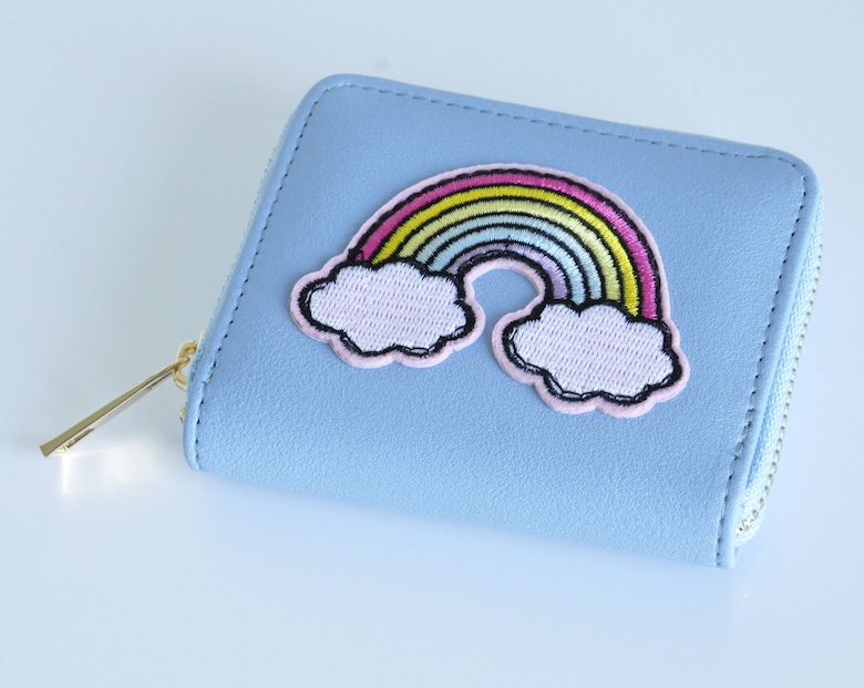 KisMe Geldbörse Kunstleder Regenbogen Hellblau