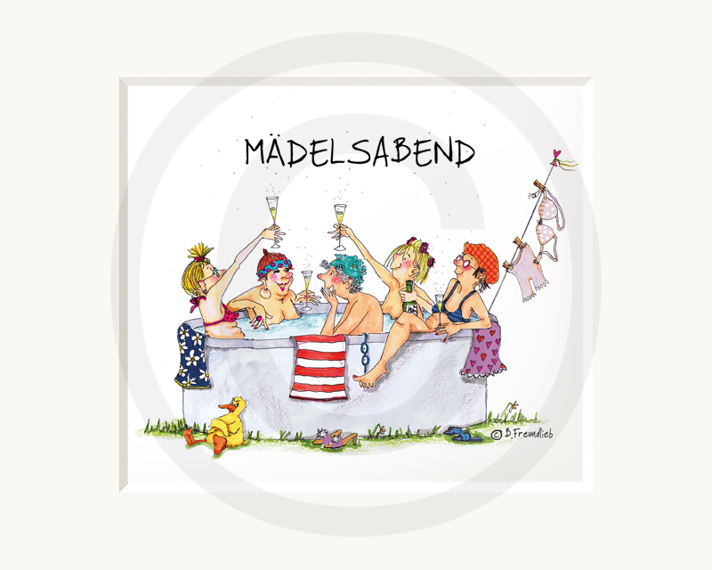 BF-50_Maedelsabend Sweet Design Kunstwerk mit Passepartout - MÄDELSABEND