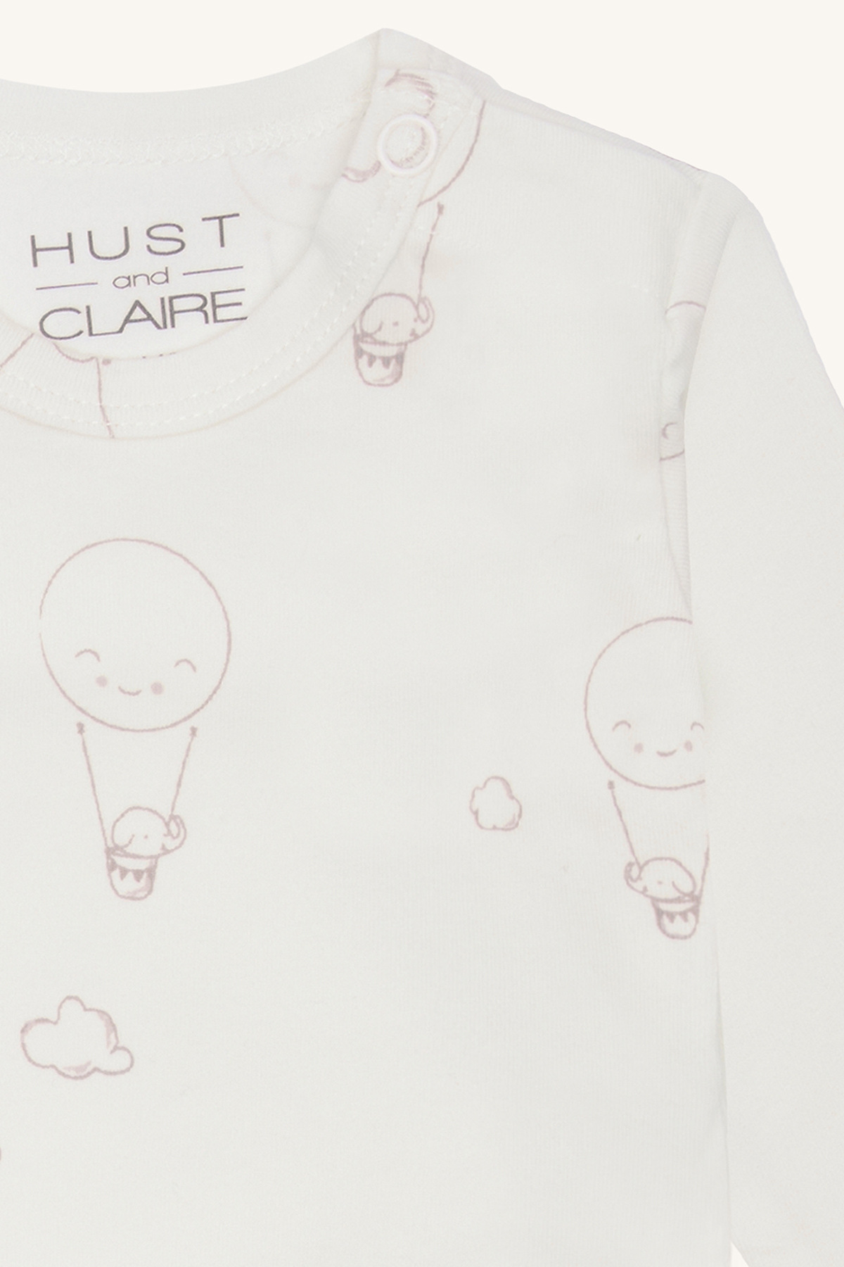 Hust & Claire Bebe Langarm Body in Creme mit Luftballonen