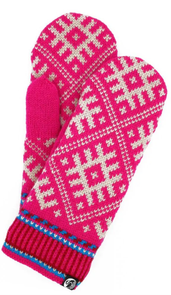 Danefae Wollhandschuhe in Pink mit Muster - One Size