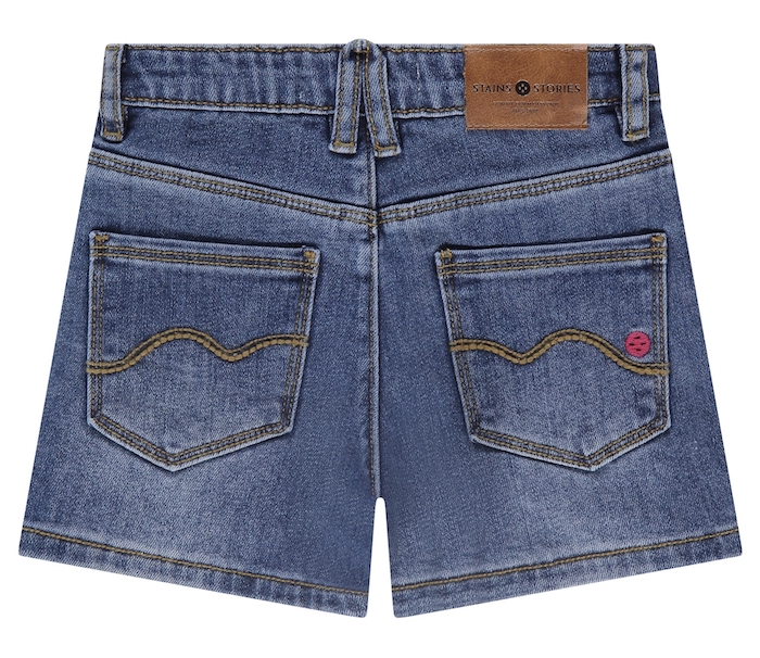 Babyface Stains & Stories Jog Jeans Short in Dark Blue Denim