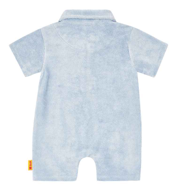 Steiff Kurzarm Frottee Overall mit Kragen in Chambray Blau