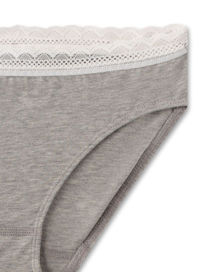 Sanetta Mädchen-Rioslip Unterhosen Panty in Grau mit Spitze
