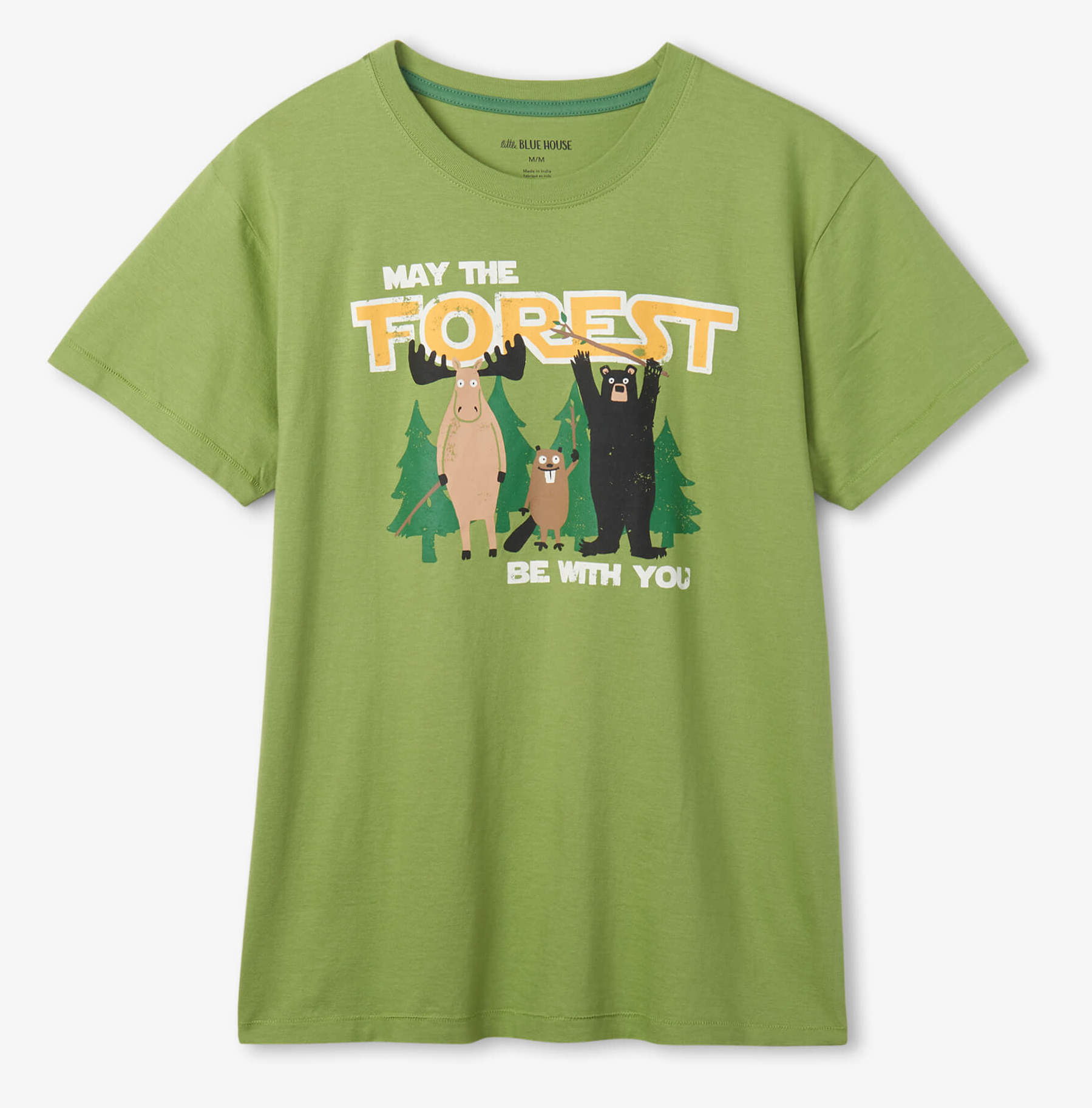 TS9FRST001 Little Blue House Herren Kurzarm T-Shirt - May the Forest Be with You