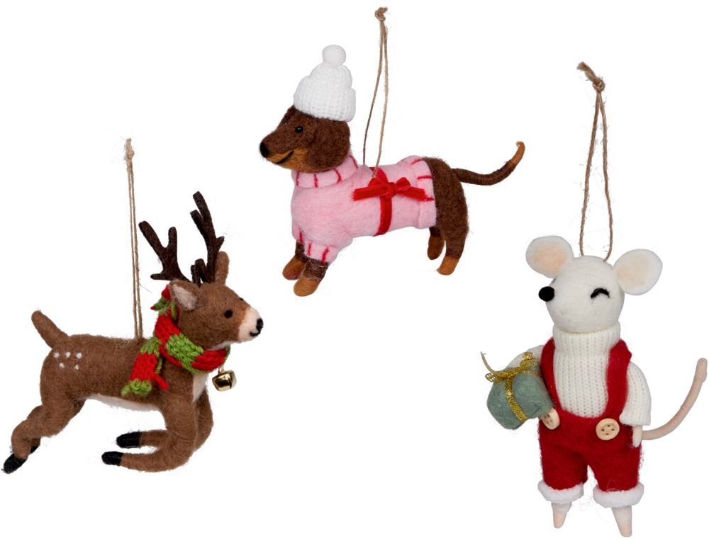 Coppenrath Filz-Anhänger Tier - Dekorative Weihnachtsschmuck - Dackel Hund