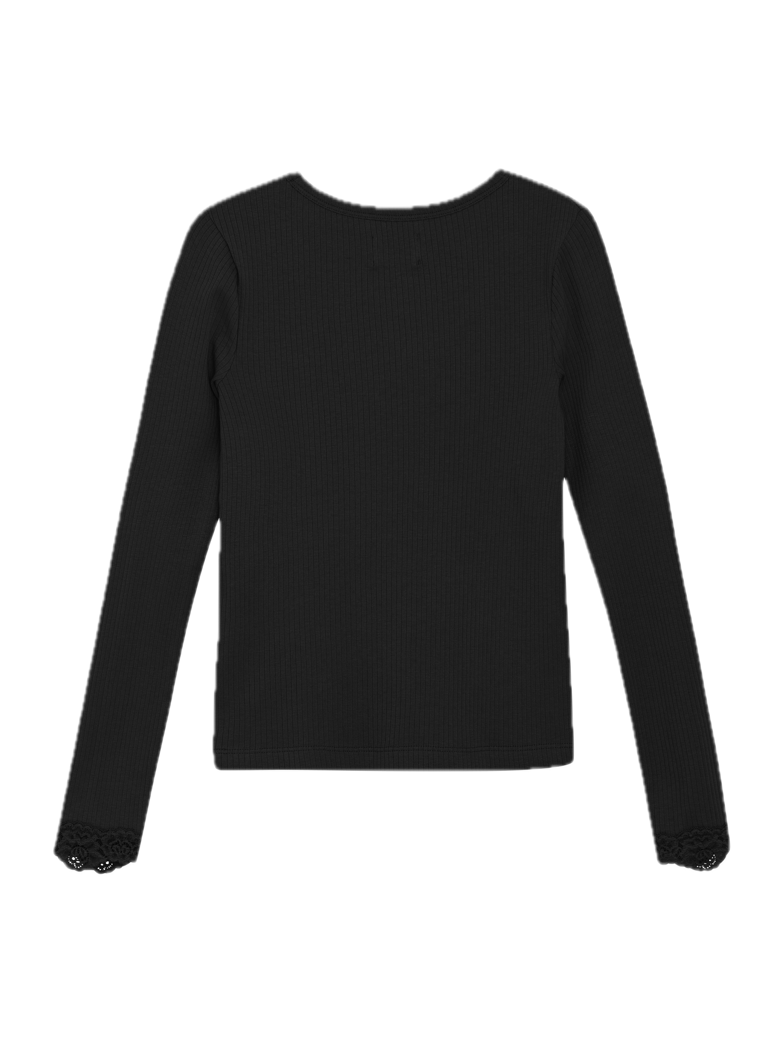Creamie Langarmshirt Ripp aus Modal - Black Iris/Schwarz