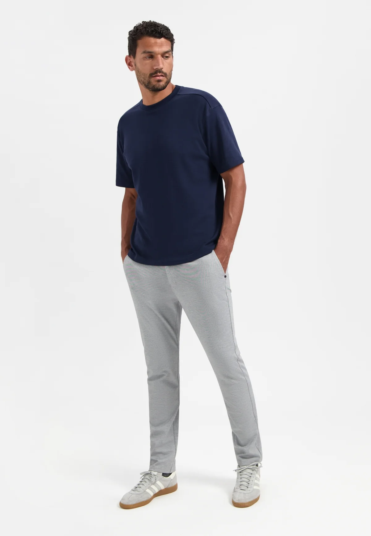 NO EXCESS Chino Stretchhose - Grau Melange NO EXCESS Chino Stretchhose - Grau Melange