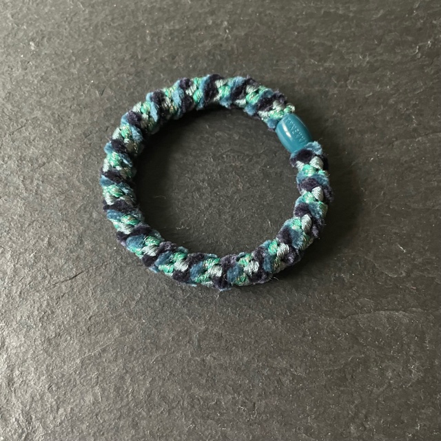 Kknekki Haargummi/Armband - Flauschig Blau Glitzer & Navy