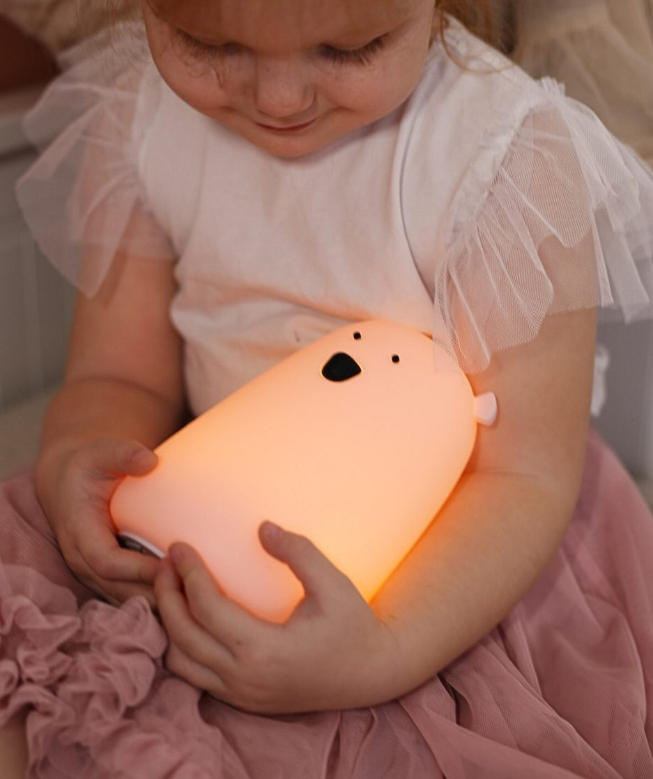 Rabbit & Friends Big Bear Silikonlampe mit Fernbedienung - Lavender Bär
