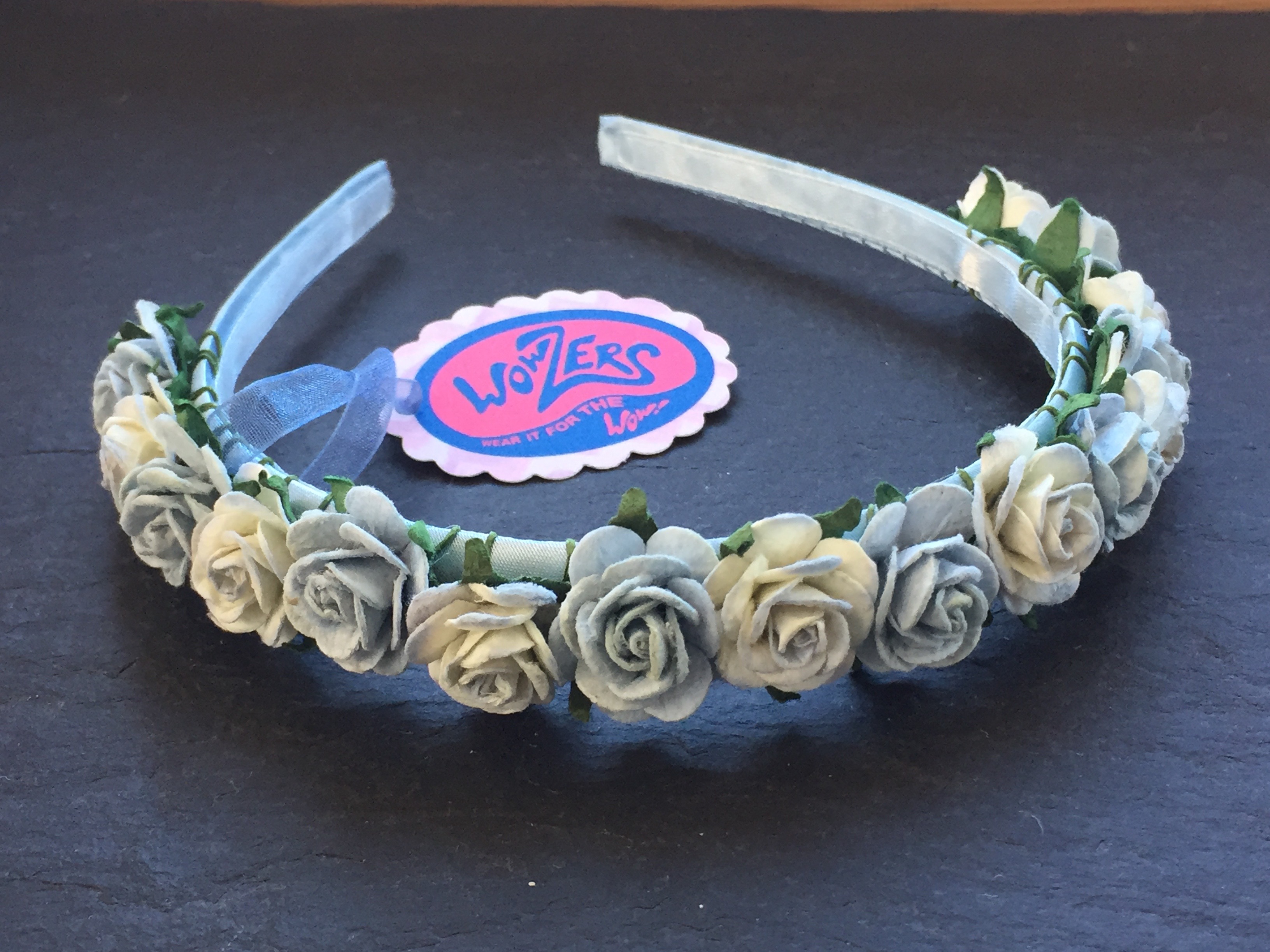 WOWZERS-BLU-TENKRONE-SMALL-PUDERBLAU Wowzers Blütenkrone - Crown of Flowers - Handgefertigt - Kleine Blüten - Farbauswahl
