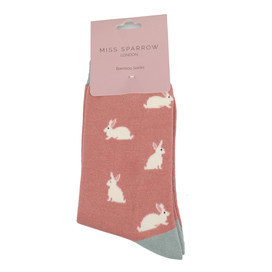 Miss Sparrow Bambus Socken in Dusty Pink - Puderrosa Hasen