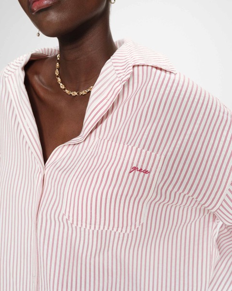 Grace & Mila Gestreiftes Oversized-Hemd - Pivoine Vipera