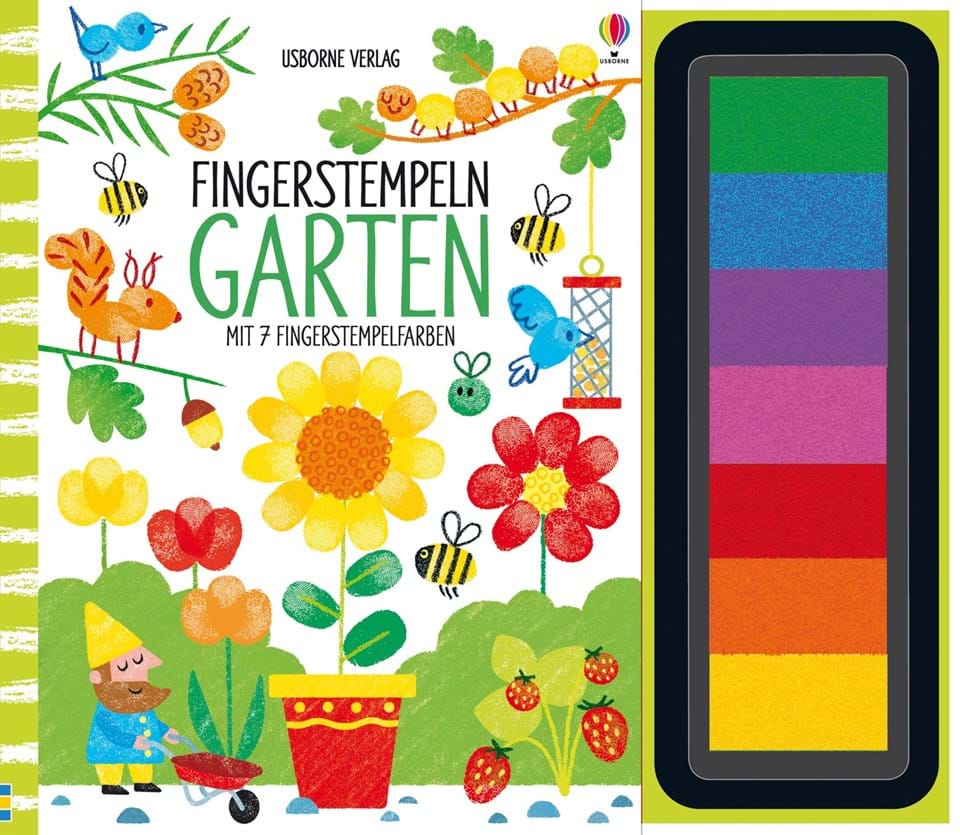 Usborne Fingerstempeln - Garten mit 7 Farben