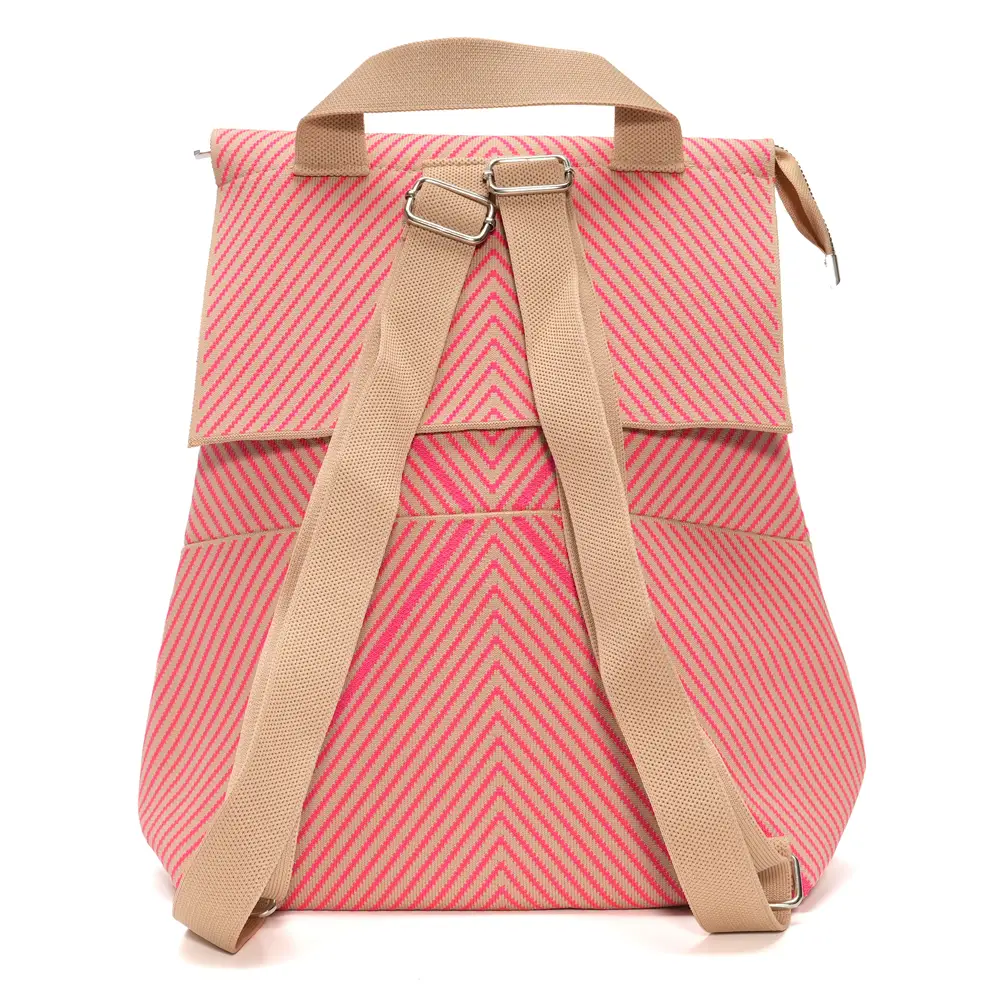 LOT83 Rucksack Romy in Neon Pink & Beige Zick Zack LOT83 Rucksack Romy in Neon Pink & Beige Zick Zack