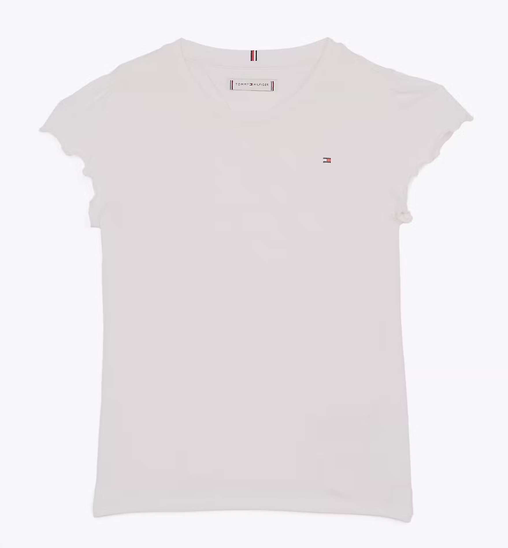 Tommy Hilfiger Essential Ruffle Sleeve Top in Weiß