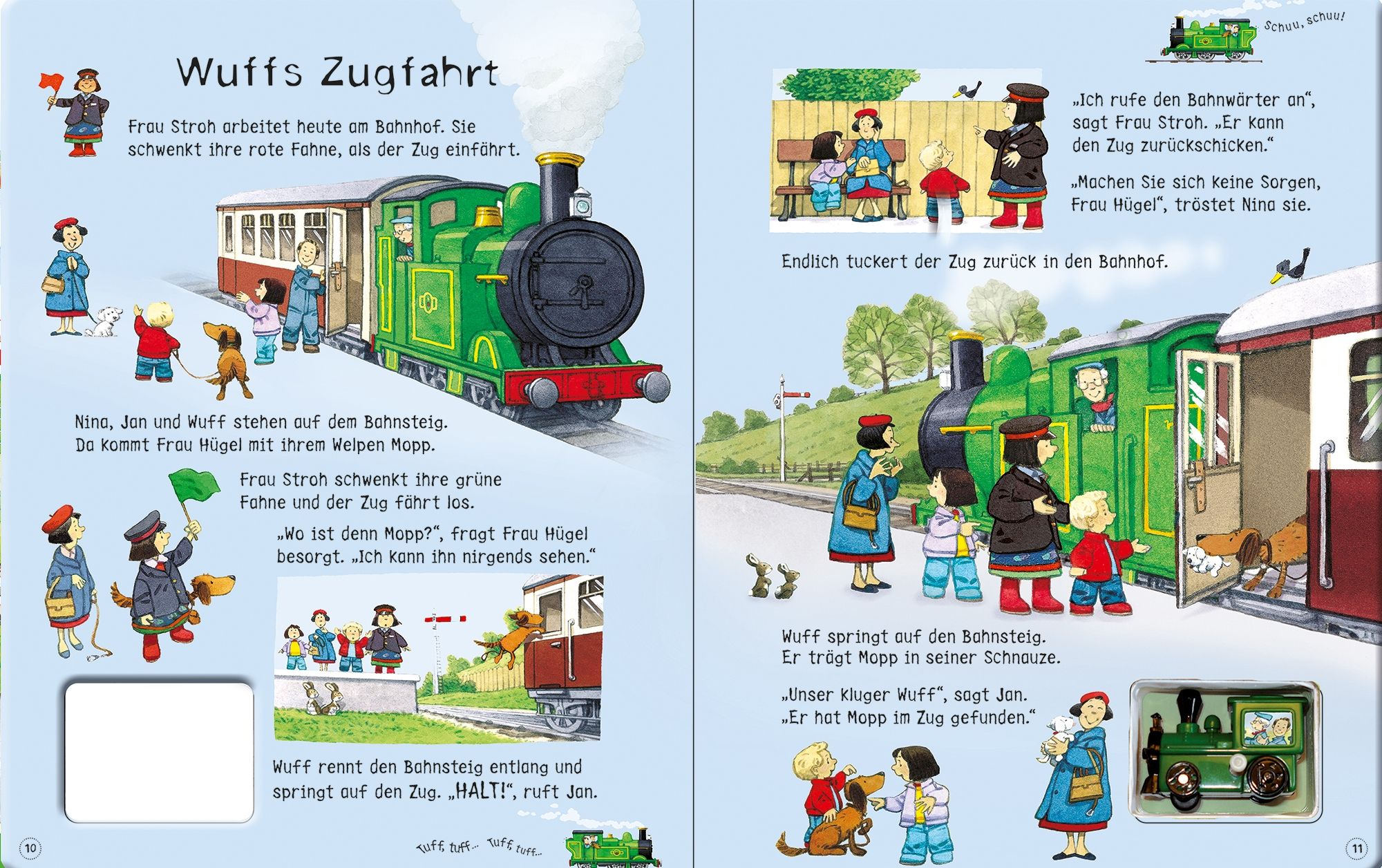 9781789410013_spread_image Usborne Spielbuch Wohin fährt der Traktor? mit Aufziehtraktor und drei Fahrspuren