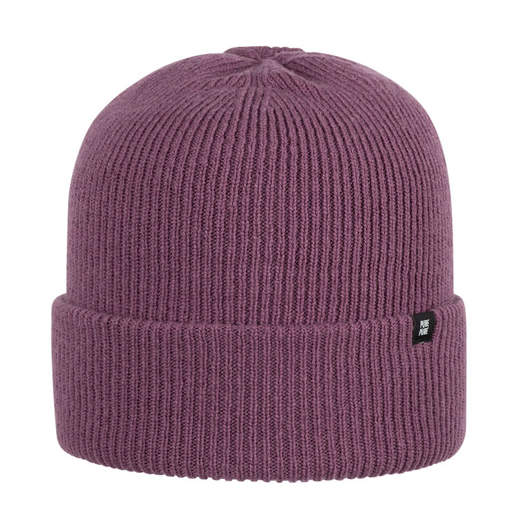 3722032-183 PURE PURE Beanie Mütze Kaschmir für Jung & Alt in Grape Lila