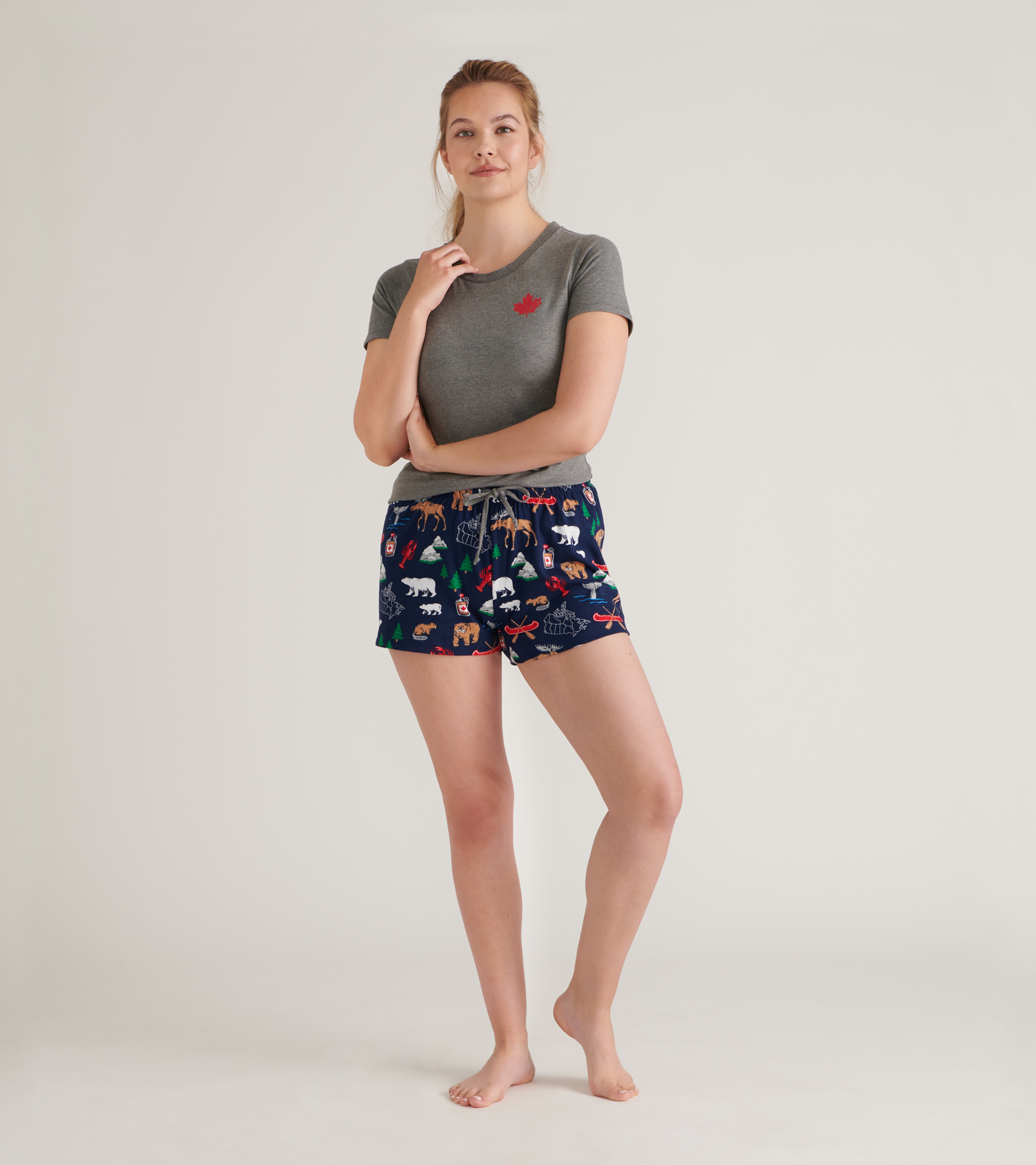 BXAANIM001_A Little Blue House Kurze Pyjama Hose- True North