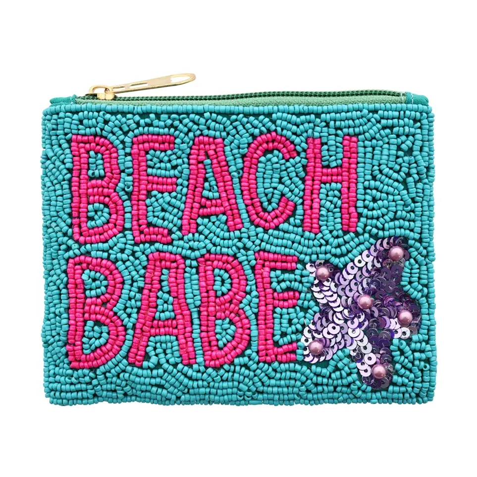 LOT83 Yuna Perlentasche - Kosmetiktasche Geldbörse in Türkis - Beach Babe