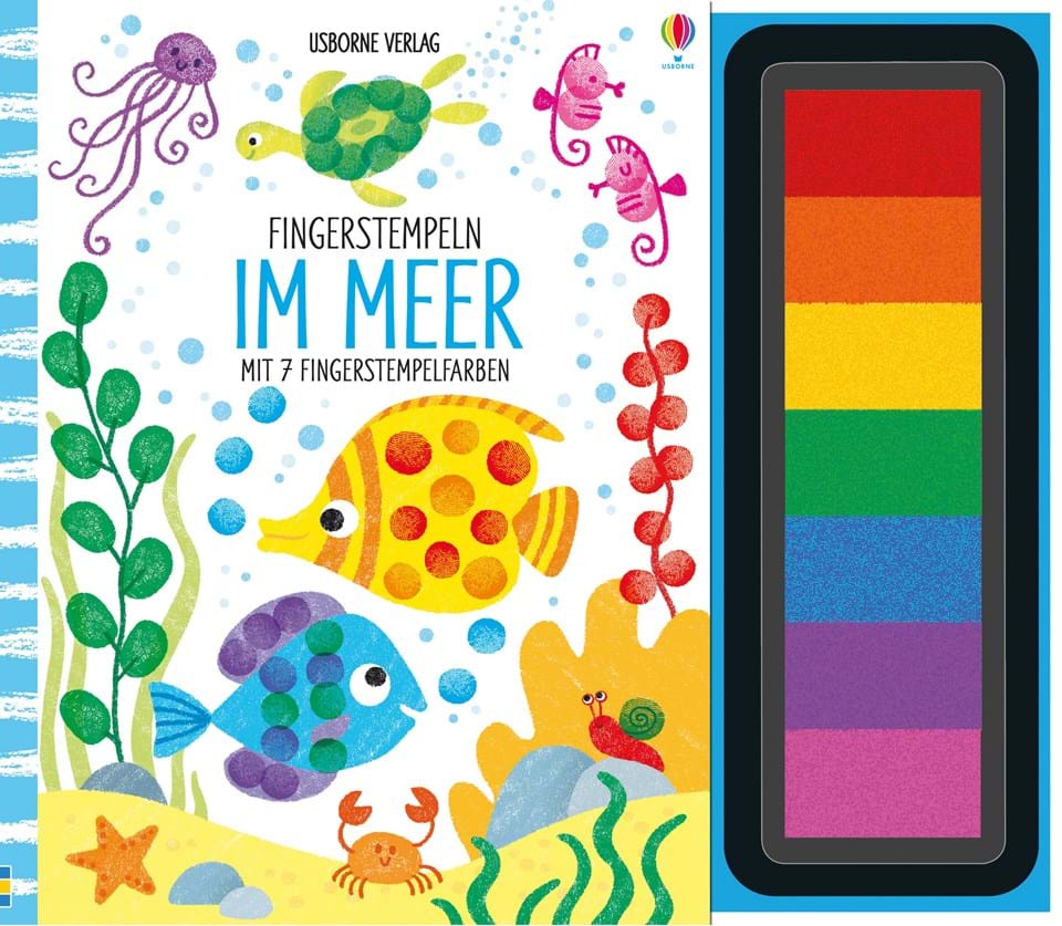 9781789412666 Usborne Fingerstempeln - im Meer - mit 7 Farben