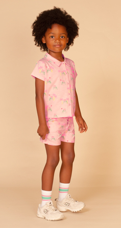 Babyface Stains & Stories Jersey Bluse in Blush Rosa - Miami Beach