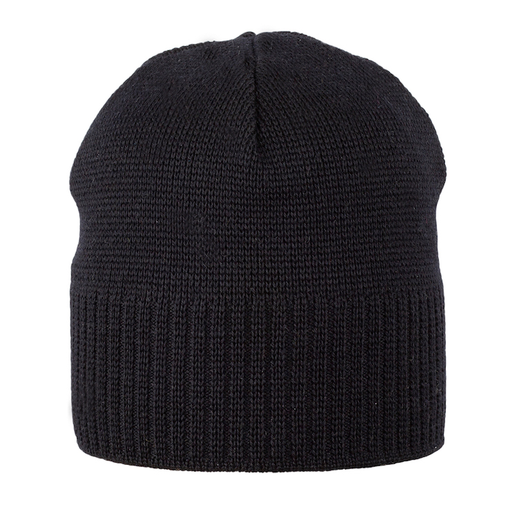 PURE PURE Beanie Mütze - Merinowolle in Schwarz