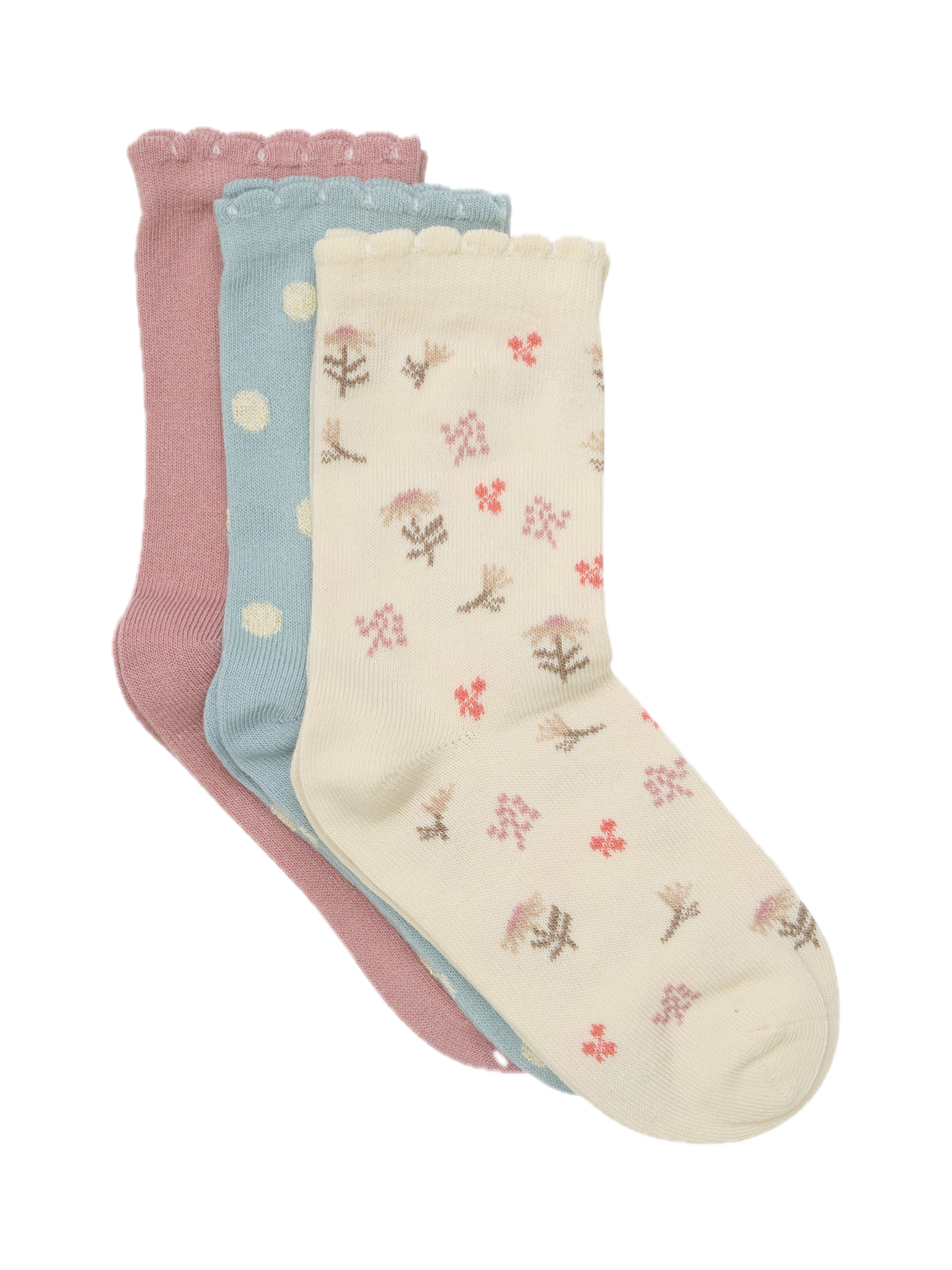 Minymo 3-er Pack Socken Withered Rose - Blumen/Smiley/Punkte Minymo 3-er Pack Socken Withered Rose - Blumen/Smiley/Punkte